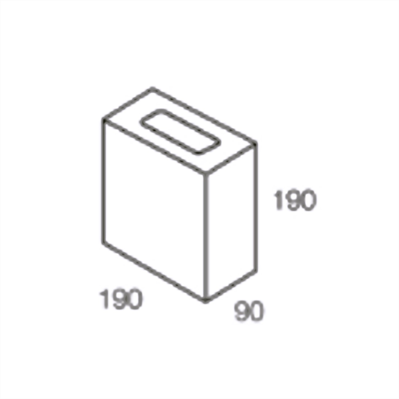 GREY BLOCK QUARTER 20.04 190X190X90