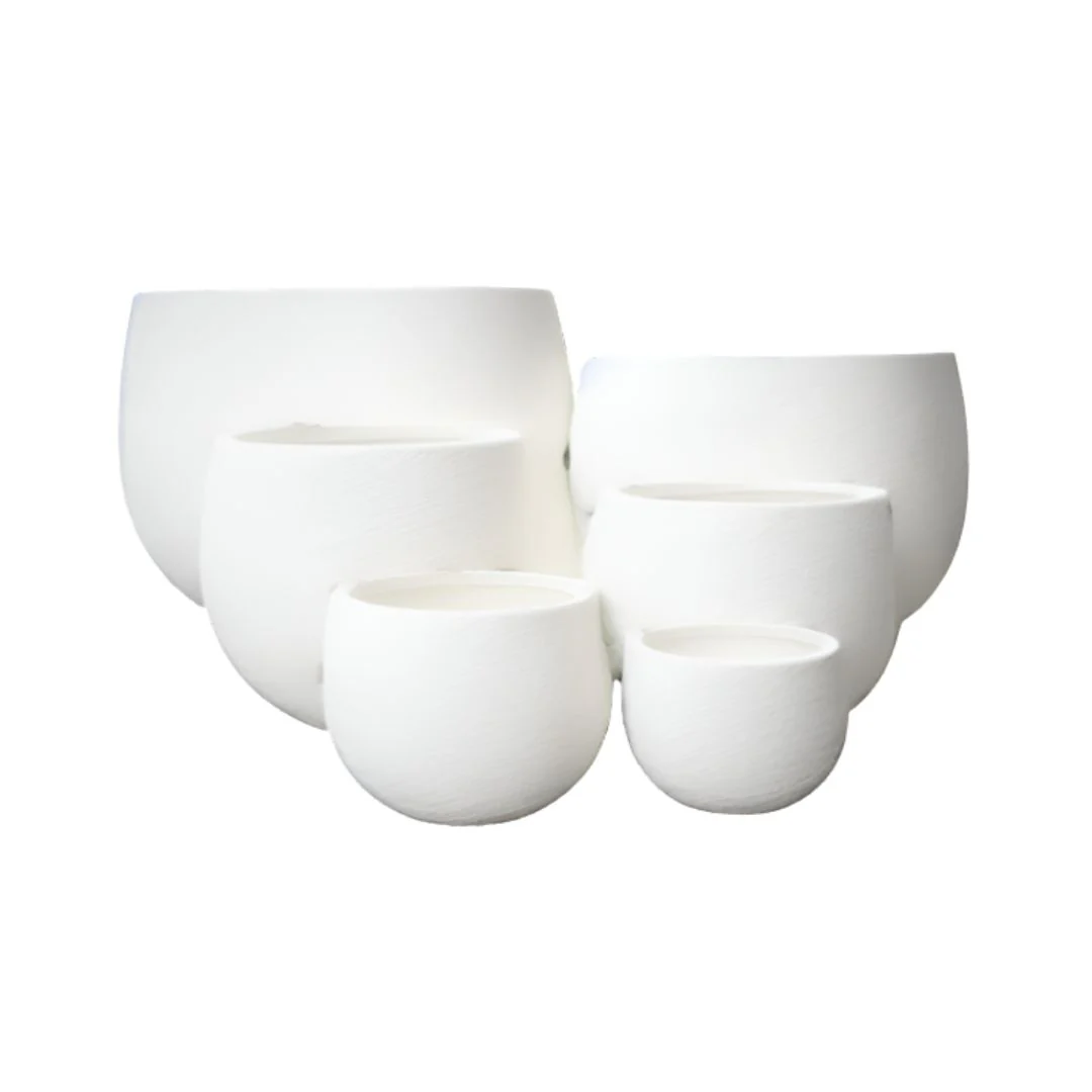 MEGA BELLY POTS WHITE SET OF 6