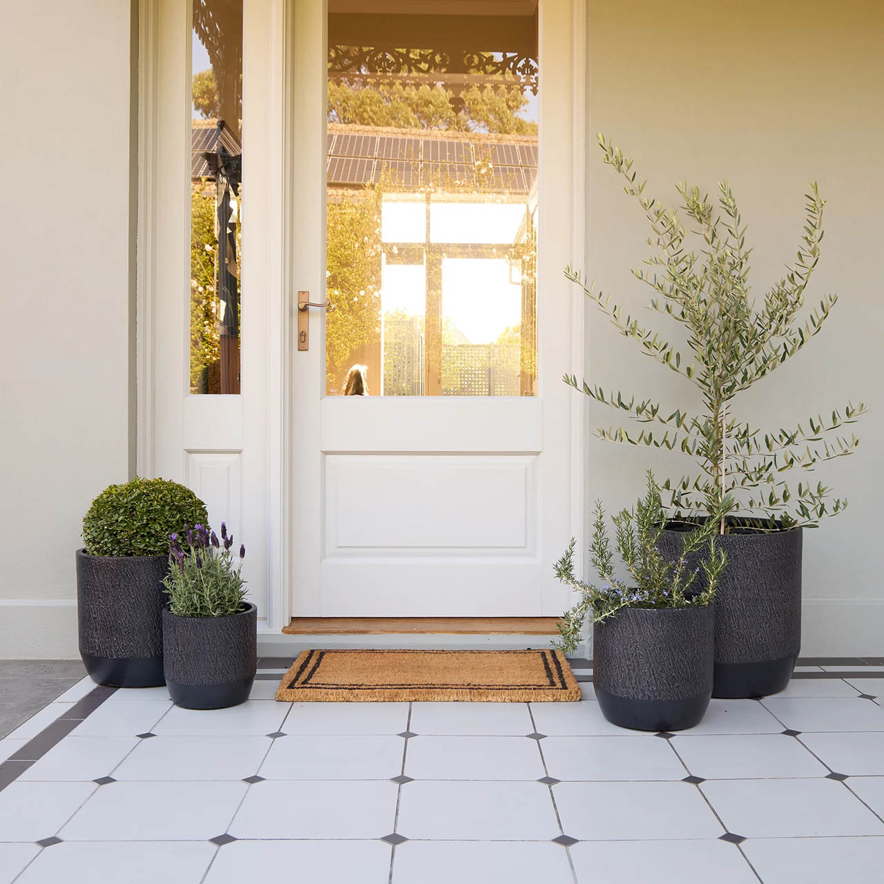 SLATE CYLINDER SET BLACK SEASONAL