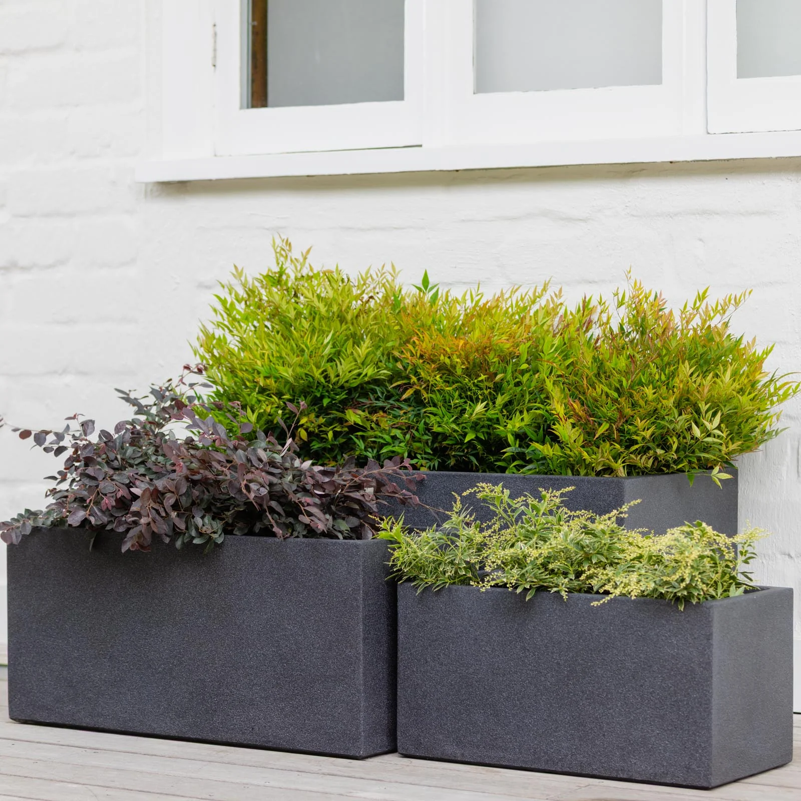 VELLUM TROUGH SET OF 3 BLACK