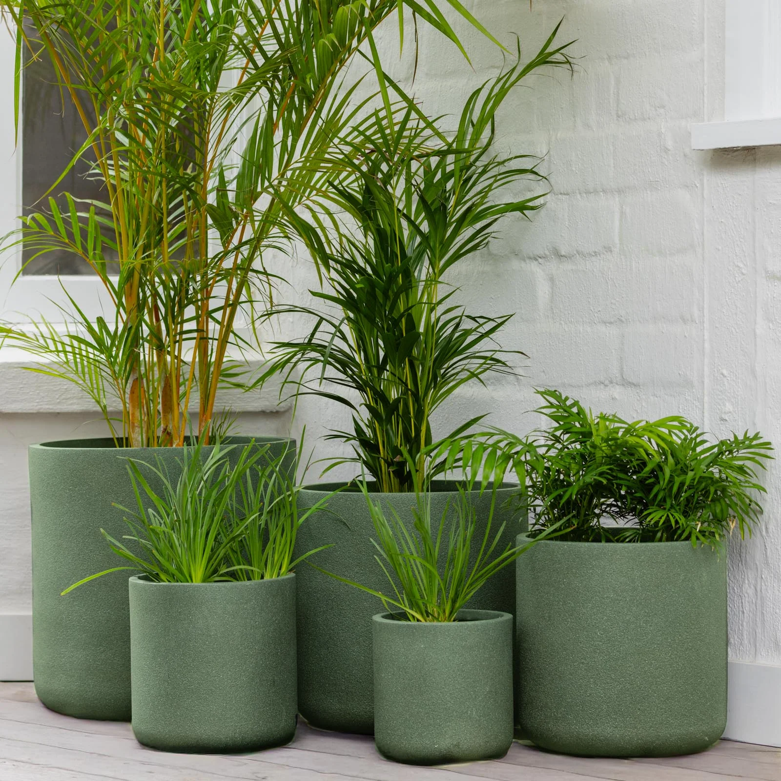 VELLUM CYLINDER SET OF 5 GREEN