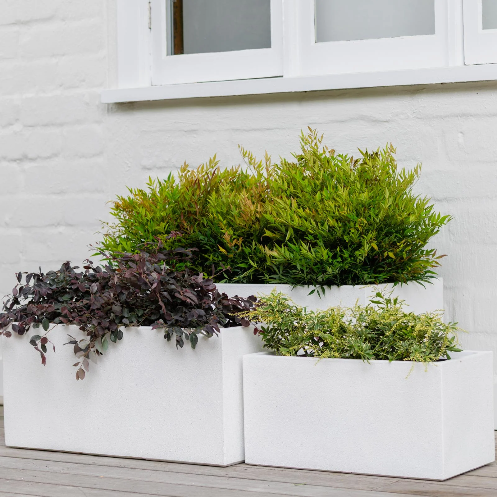 VELLUM TROUGH SET OF 3 WHITE