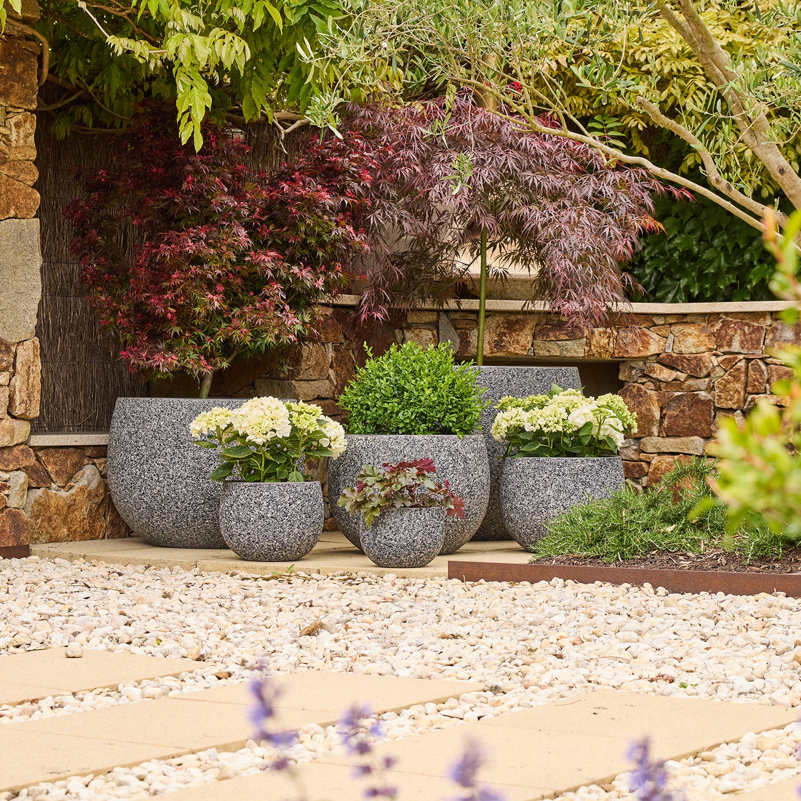 MEGA BELLY POTS SET OF 6 GREY PEBBLE